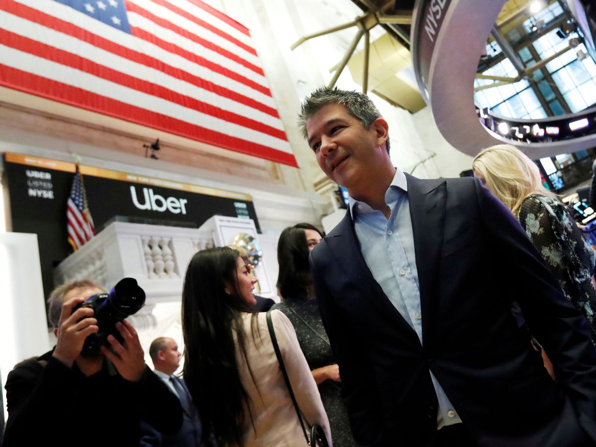 Foto: Travis Kalanick, en la salida a bolsa de Uber en Wall Street. (Reuters)