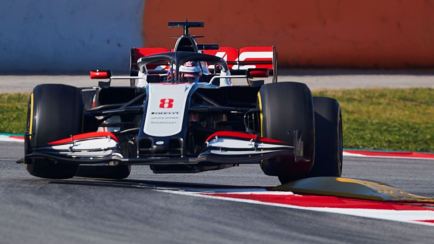 Grosjean durante los test de pretemporada en Montmeló. (EFE)