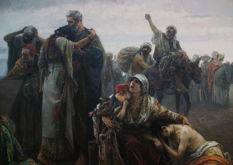 Foto: 'La expulsión de los moriscos', de Gabriel Puig Roda (1894). (Foto: Wikipedia, Joanbanjo)