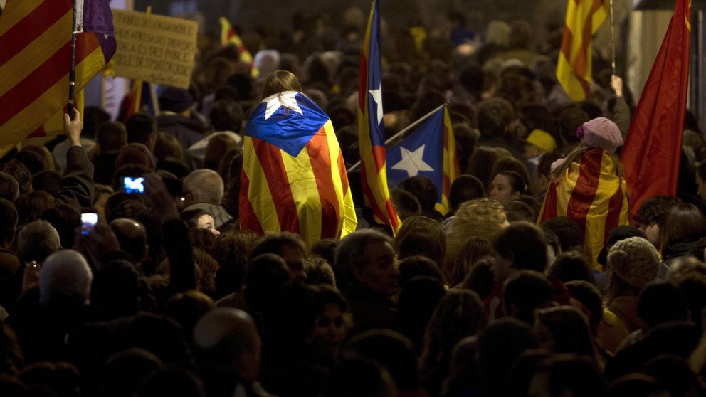 Manifestantes exigen en Palma la independencia 'conjunta' de los Países Catalanes. (EFE)