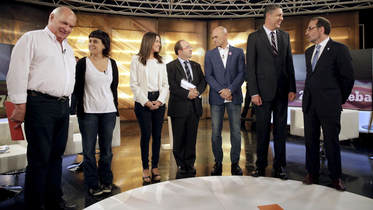 Los candidatos al 27-S, en un debate en 8TV. (EFE)