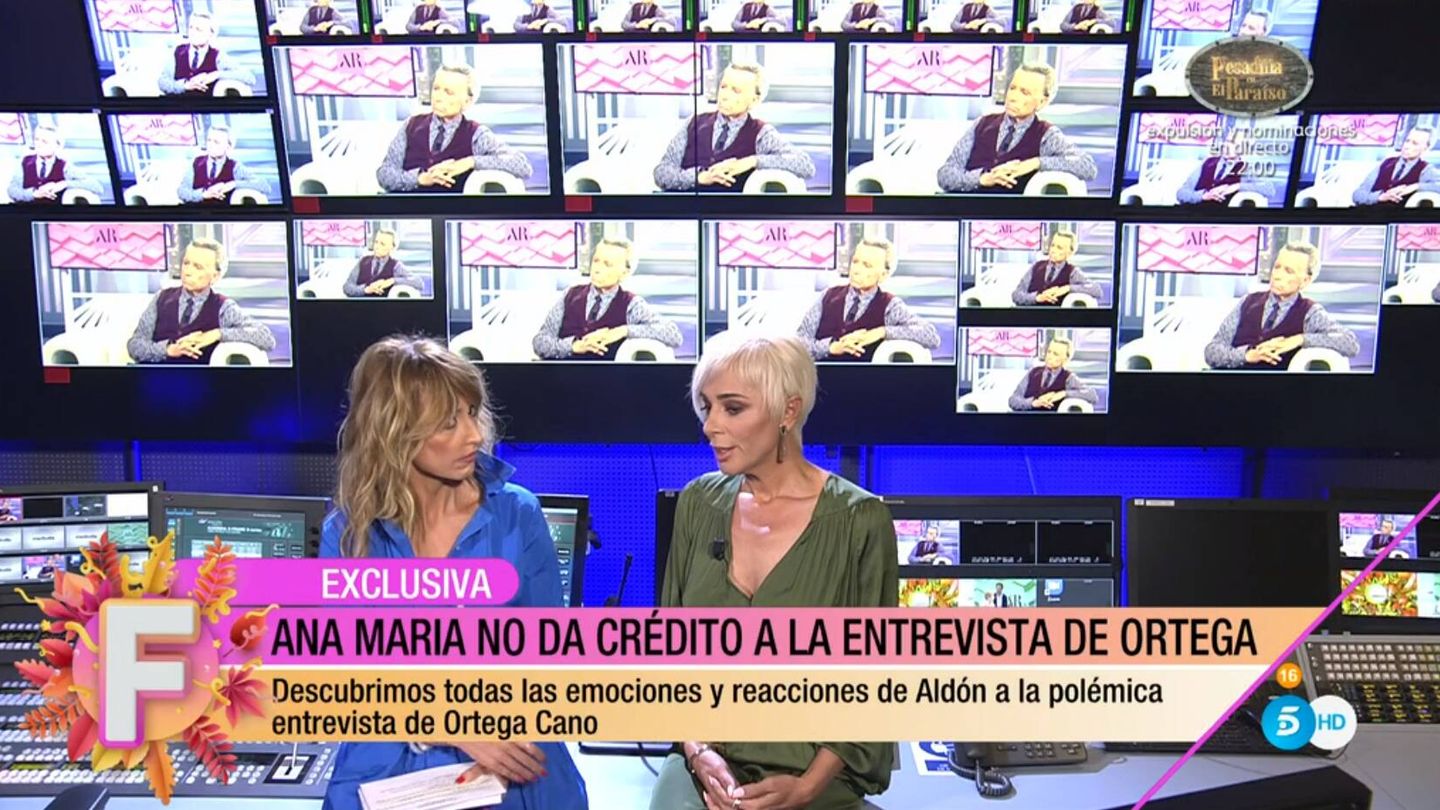 Ana María Aldón y Emma García en 'Fiesta'. (Mediaset)