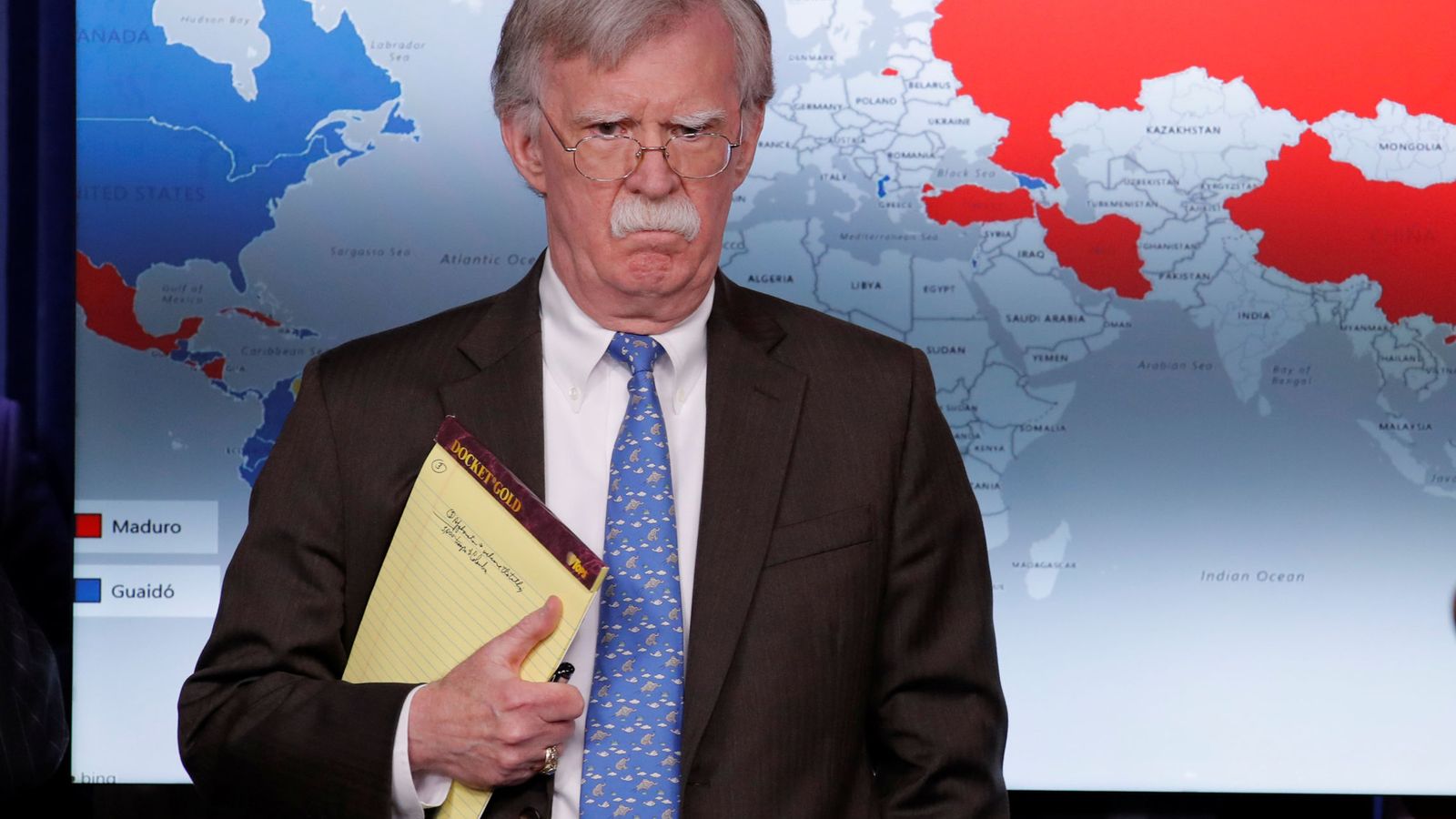 Foto: El asesor de Seguridad Nacional de EEUU, John Bolton, durante su comparecencia en la Casa Blanca. (Reuters)