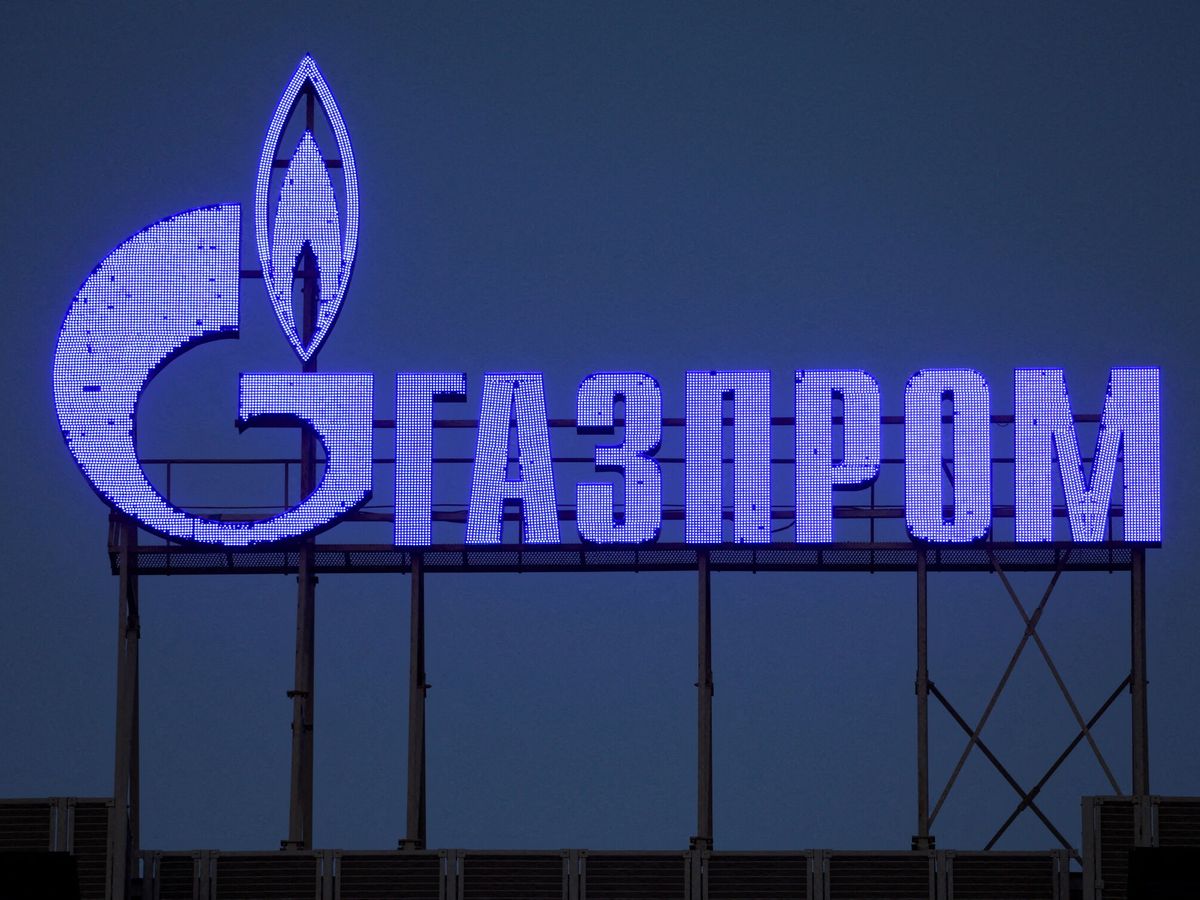 Foto: Cartel de la gasística estatal rusa Gazprom. (Reuters)