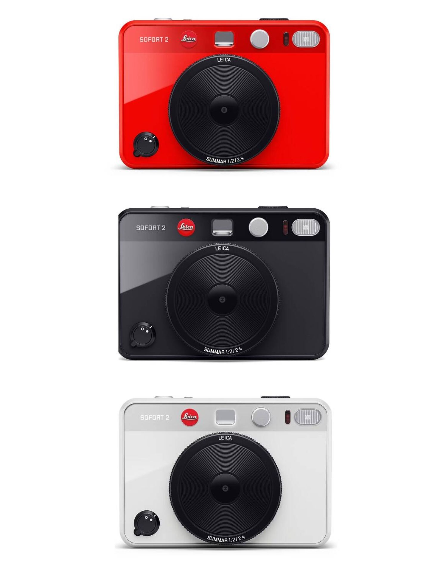La Leica Sofort 2 en tres colores. (Cortesía)