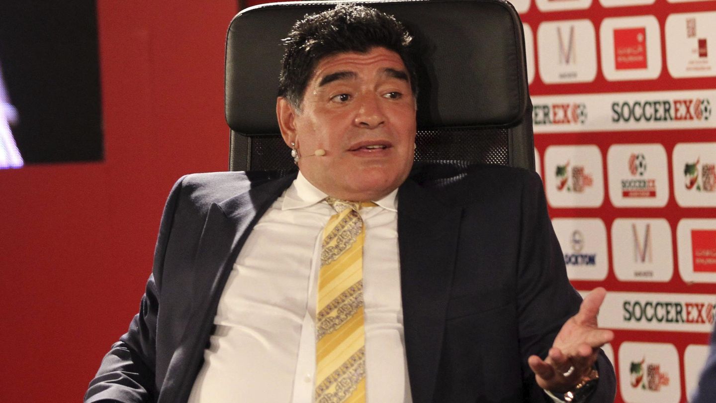 Maradona, durante el acto en Jordania al que hace referencia Balagué. (EFE)