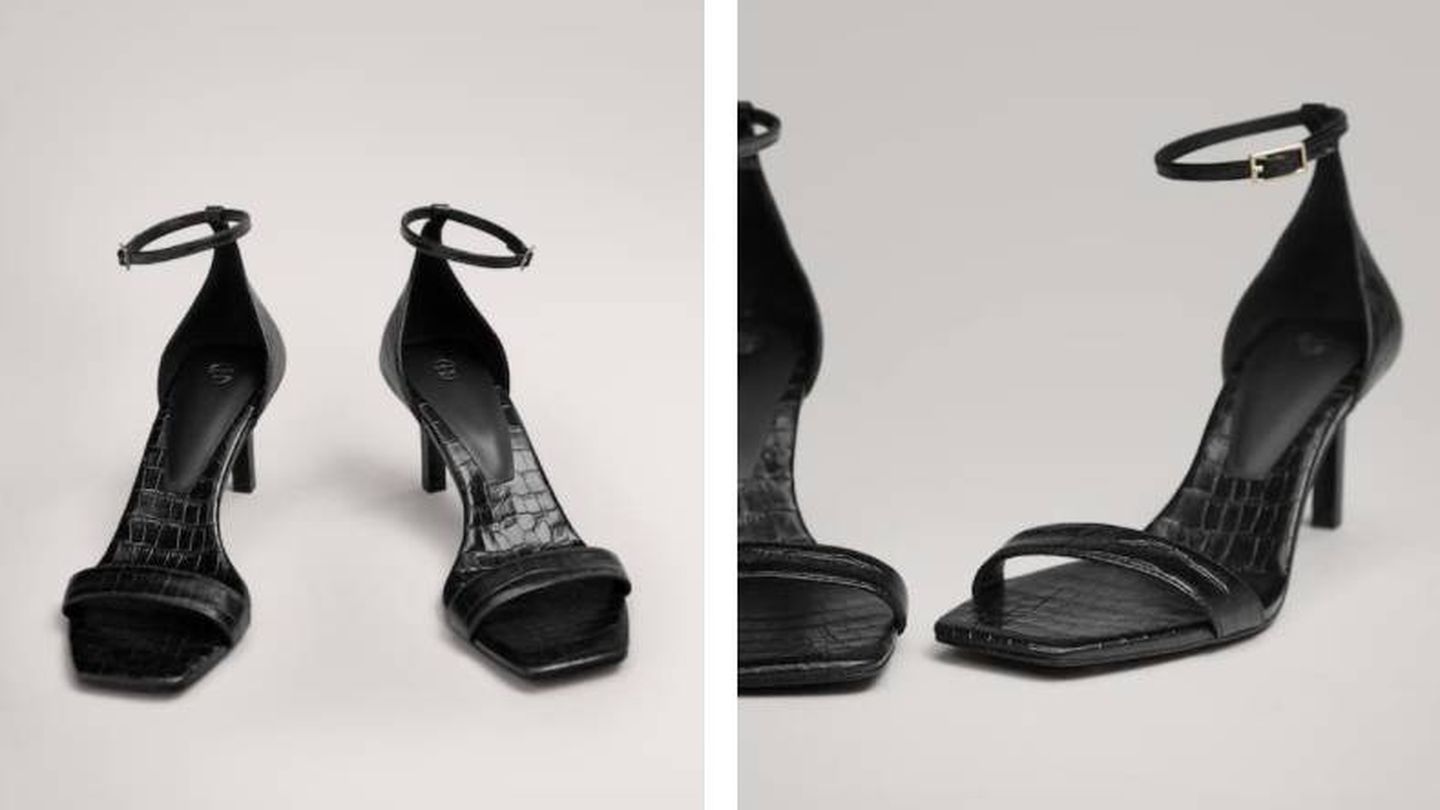 Sandalias negras de Massimo Dutti. (Cortesía)