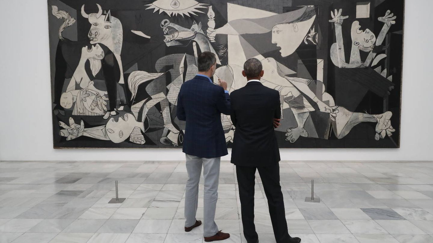 El rey Felipe VI y Barack Obama visitando el Museo Reina Sofía (Getty Images)