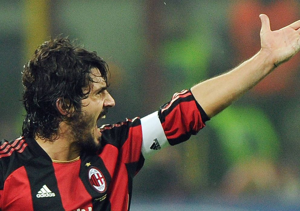 Foto: Gennaro Gattuso, durante un partido con el AC Milan en el 2010.