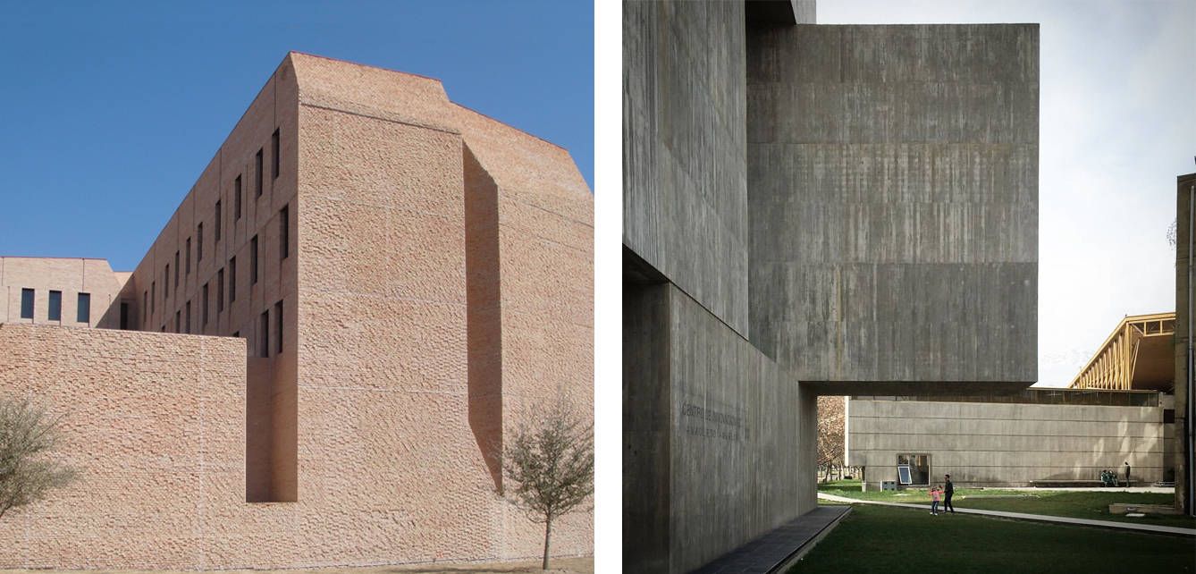 A la izquierda, St. Edward’s University de Austin (Texas, Estados Unidos). A su lado, el Gallery Innovation Center UC.
