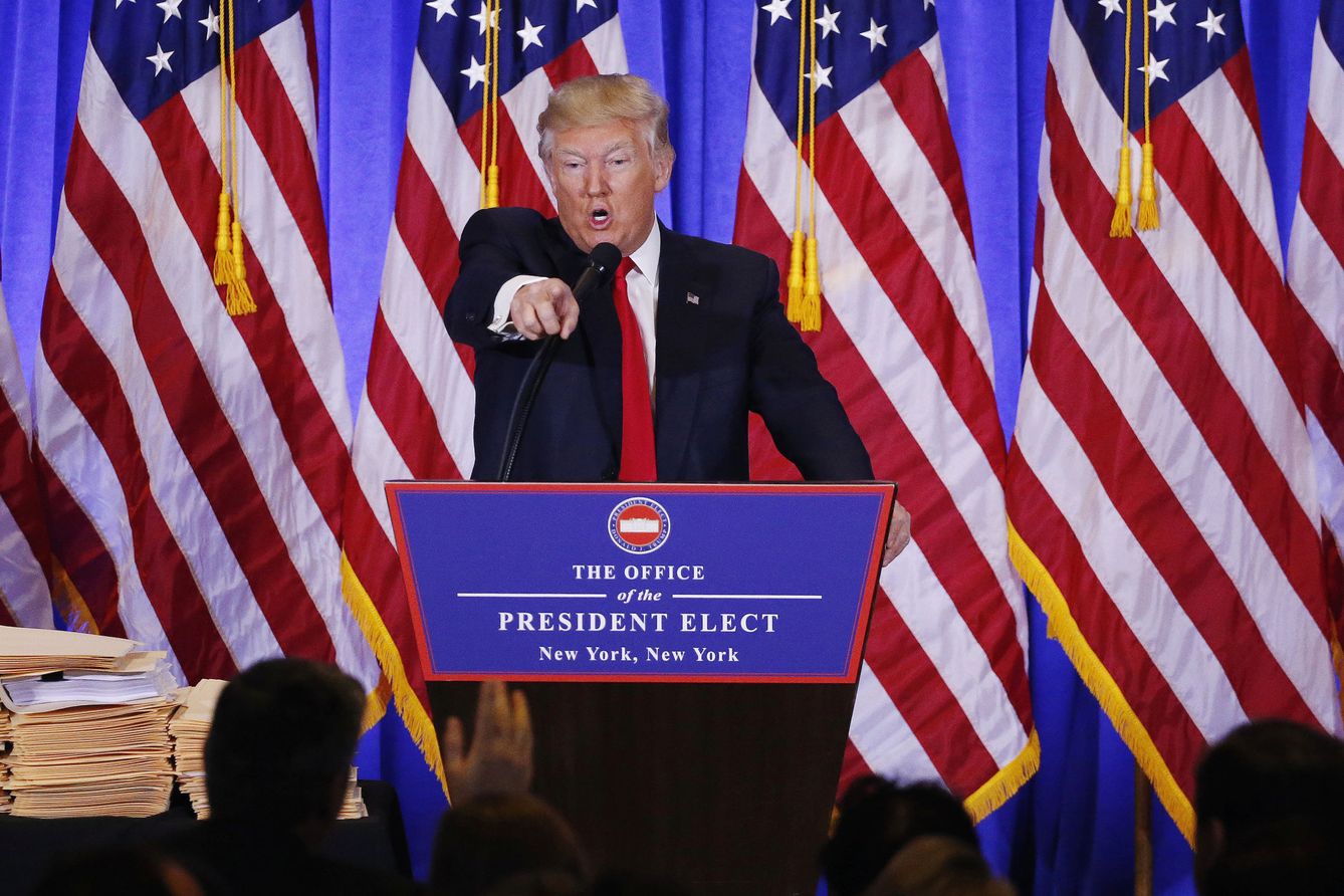 El presidente electo durante una rueda de prensa en la Torre Trump, en Nueva York (Reuters).