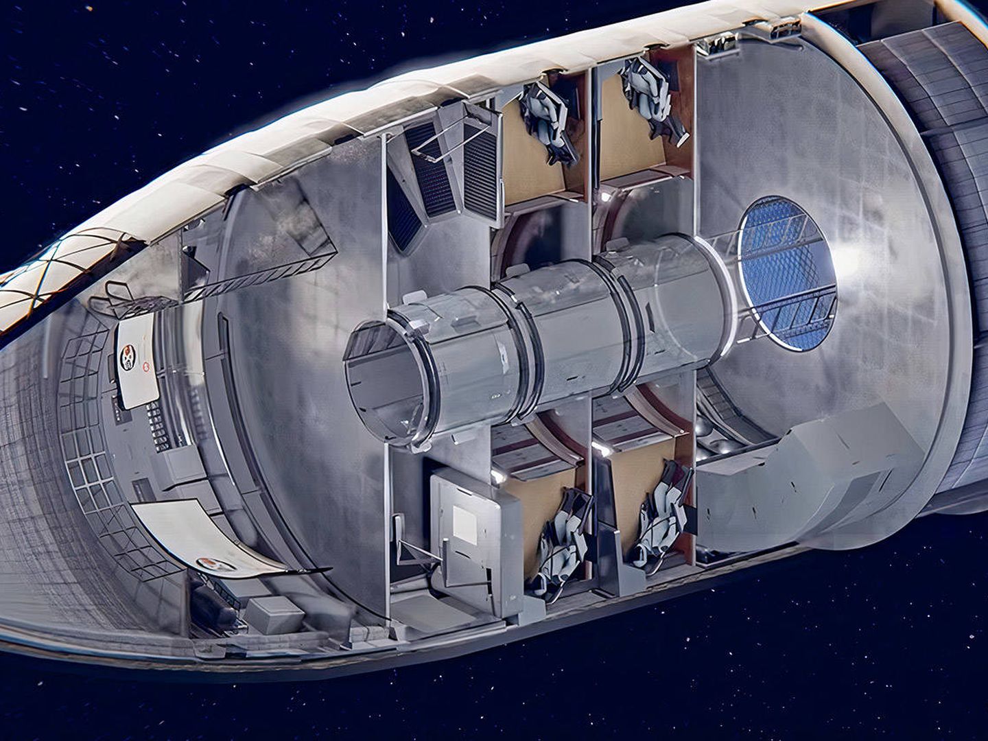 Concepto del interior del Starship HLS