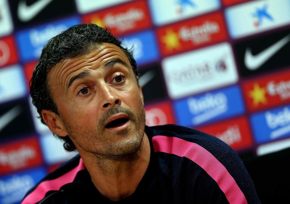 Foto: El entrenador del Barcelona, Luis Enrique, en rueda de prensa.
