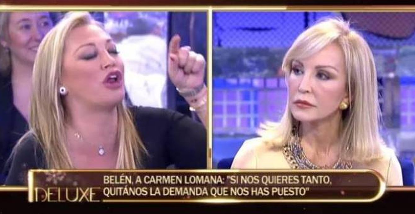 Carmen Lomana con Belén Esteban en 'Sálvame'.