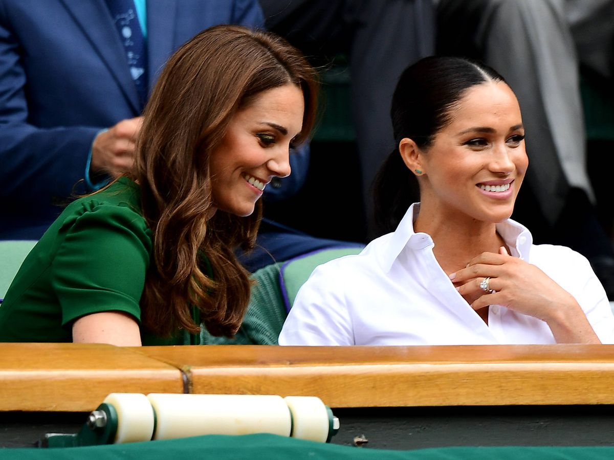 Foto: Kate Middleton y Meghan Markle, en Wimbledon. (Getty)