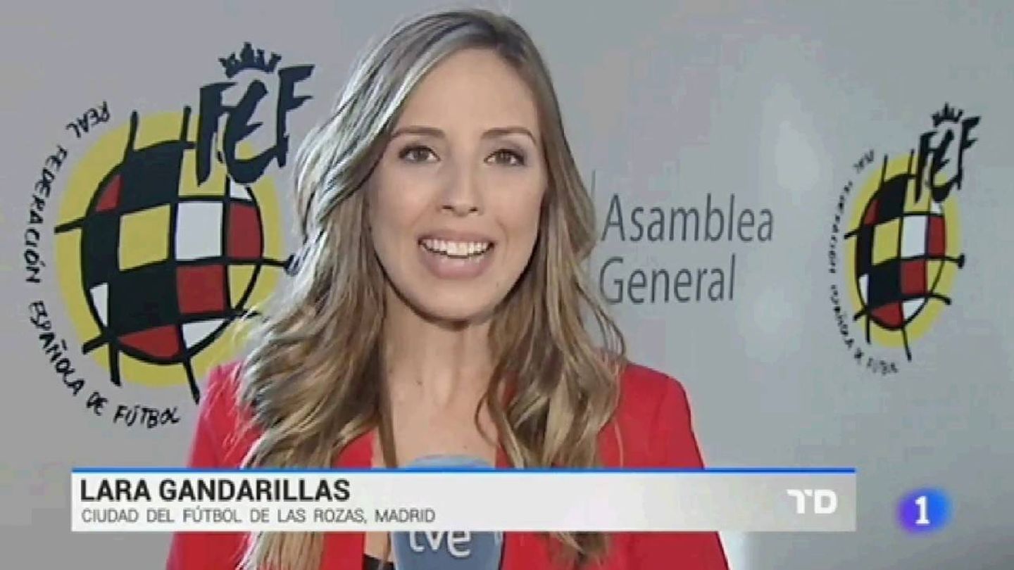 Lara Gandarillas, responsable de los deportes en el 'TD matinal'. (RTVE)