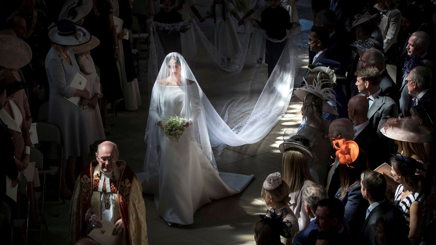 Meghan de Sussex, el día de su boda con el príncipe Harry. (Reuters)