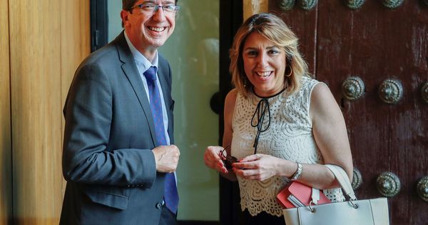 Foto: La líder de los socialistas andaluces, Susana Díaz, y el líder de Cs en Andalucía, Juan Marín. (EFE)