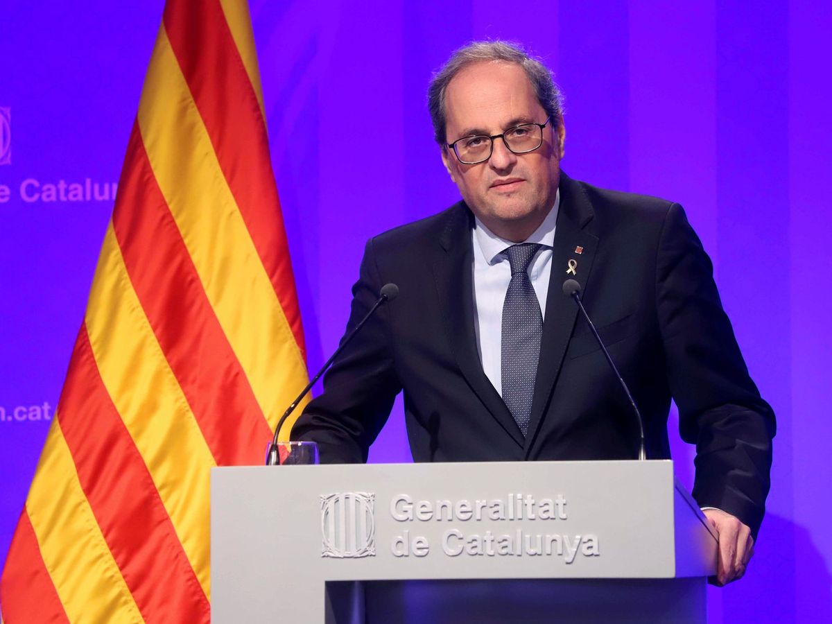 Foto: El presidente de la Generalitat, Quim Torra, en una comparecencia. (EFE)