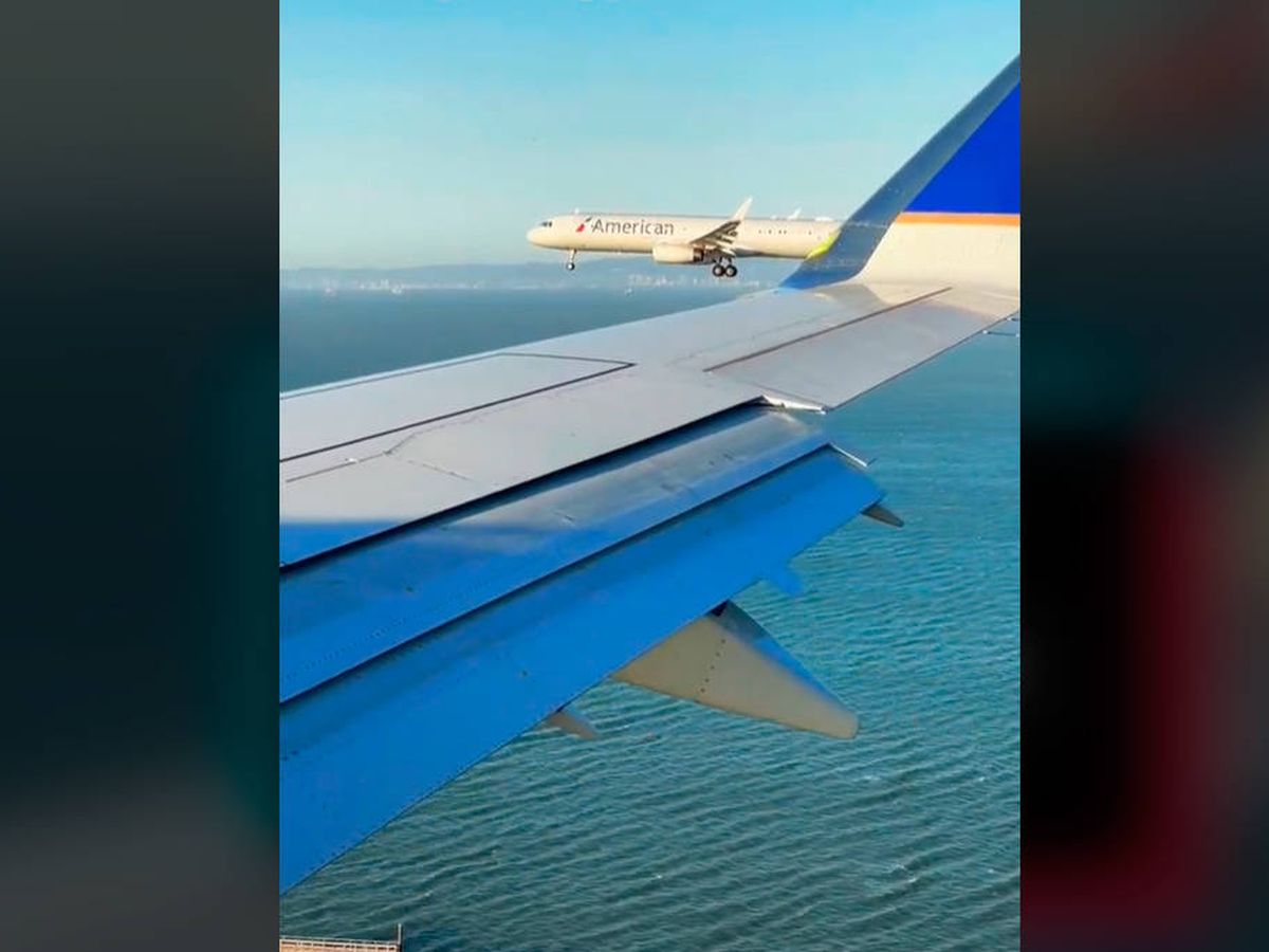 Foto: Los dos aviones aterrizaron en San Francisco en paralelo (TikTok)