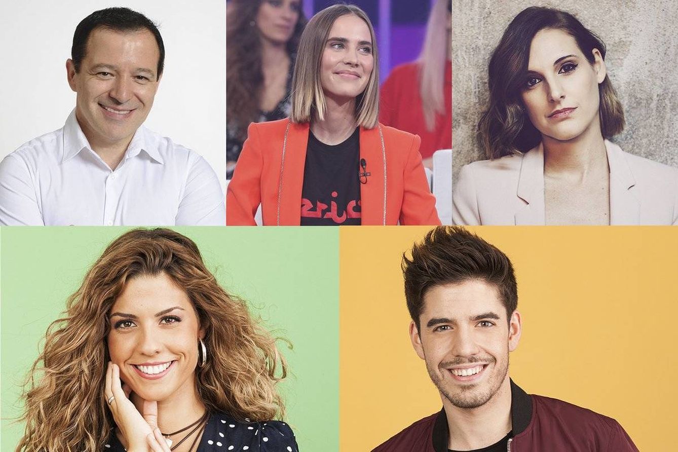 Rafa Cano, Brisa Fenoy, Conchita, Miriam y Roi, miembros del jurado español en Eurovisión. (RTVE)