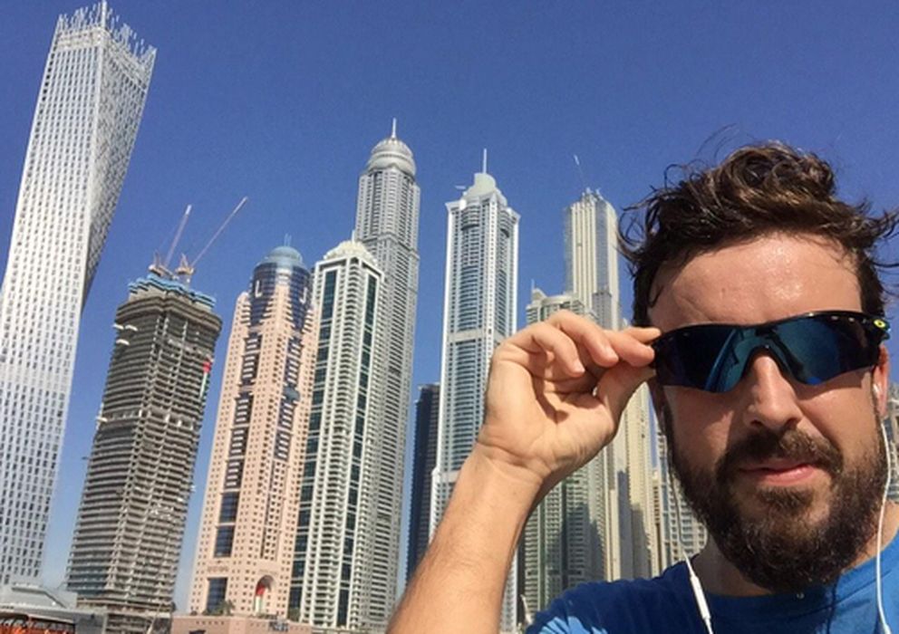 Foto: Fernando Alonso entrenando esta semana en Dubai.