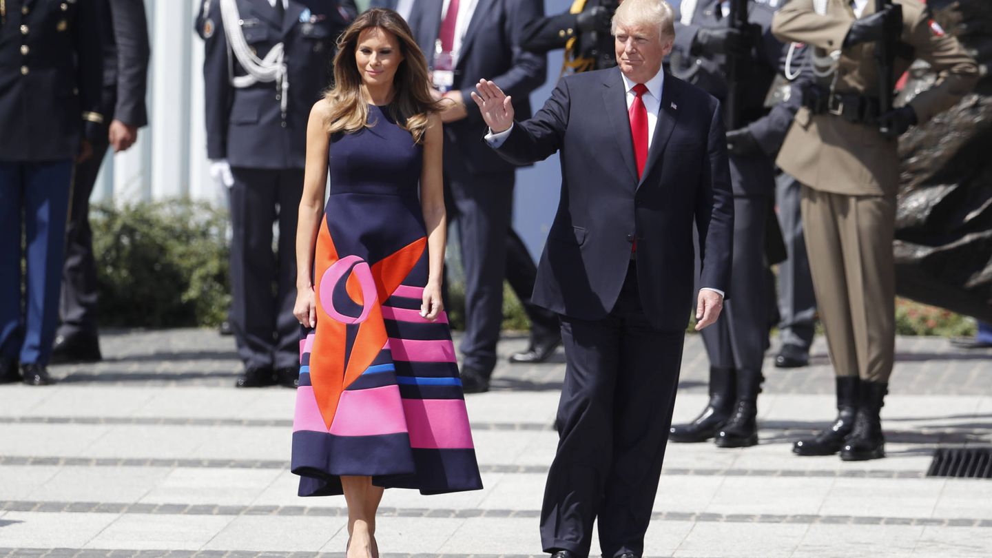 Donald y Melania Trump, durante su visita a Polonia. 