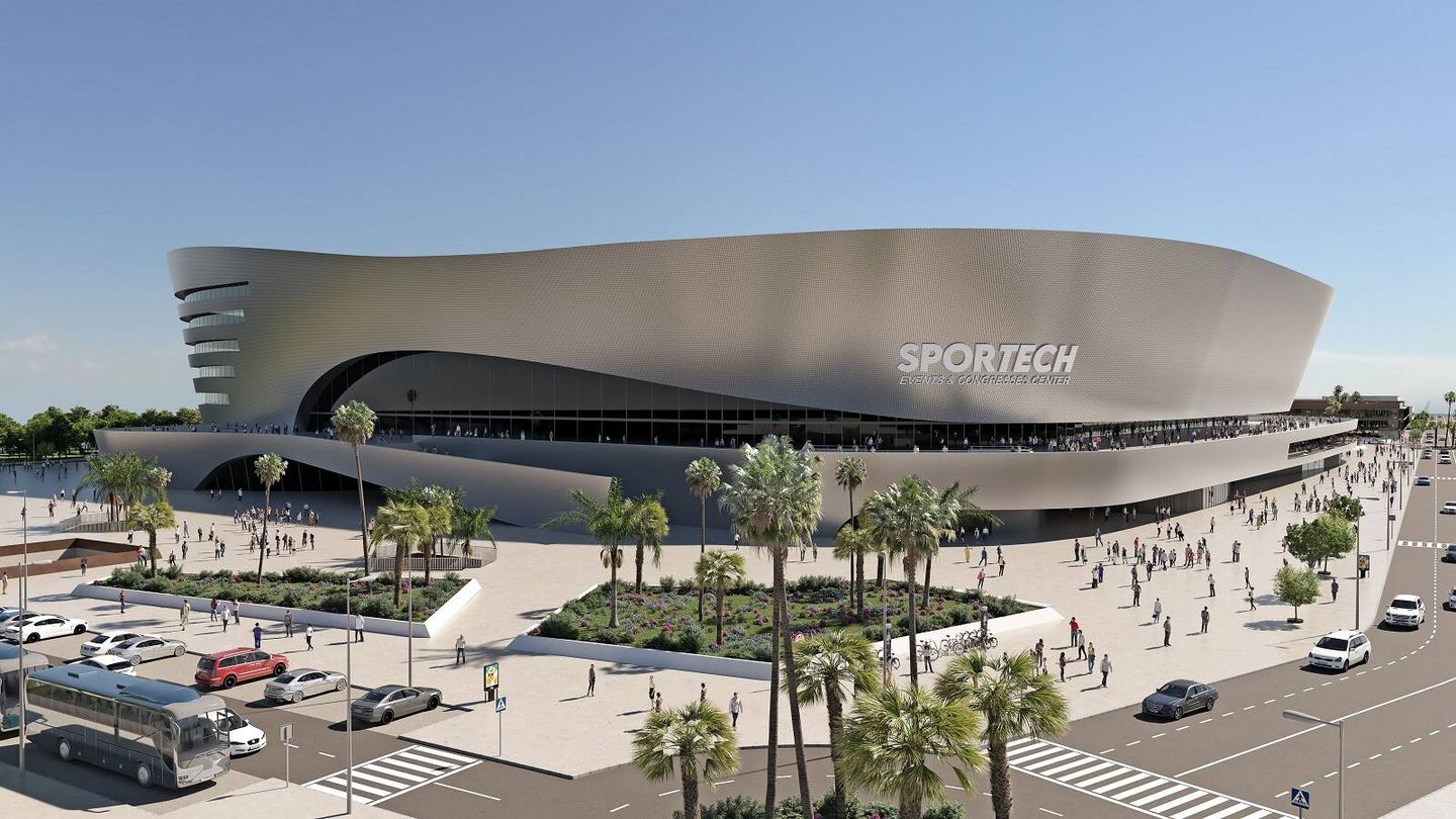 El centro de congresos y eventos será uno de los atractivos de la Sportech City. (Cádiz CF)