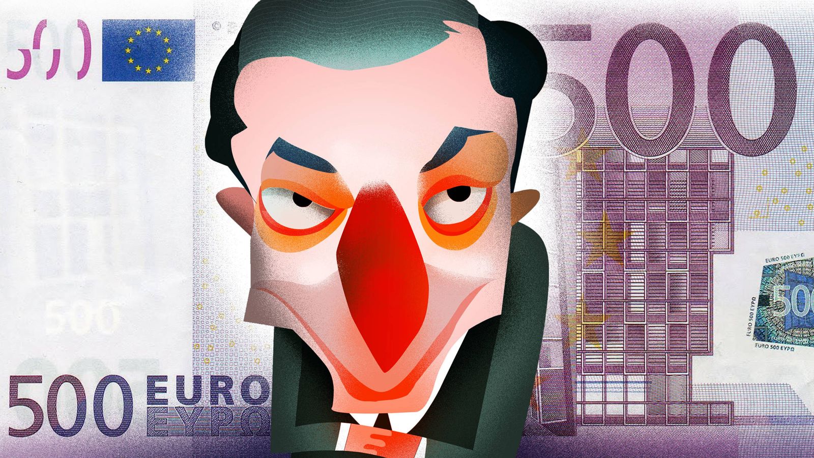 Foto: El presidente del BCE, Mario Draghi. (Ilustración: Raúl Arias)