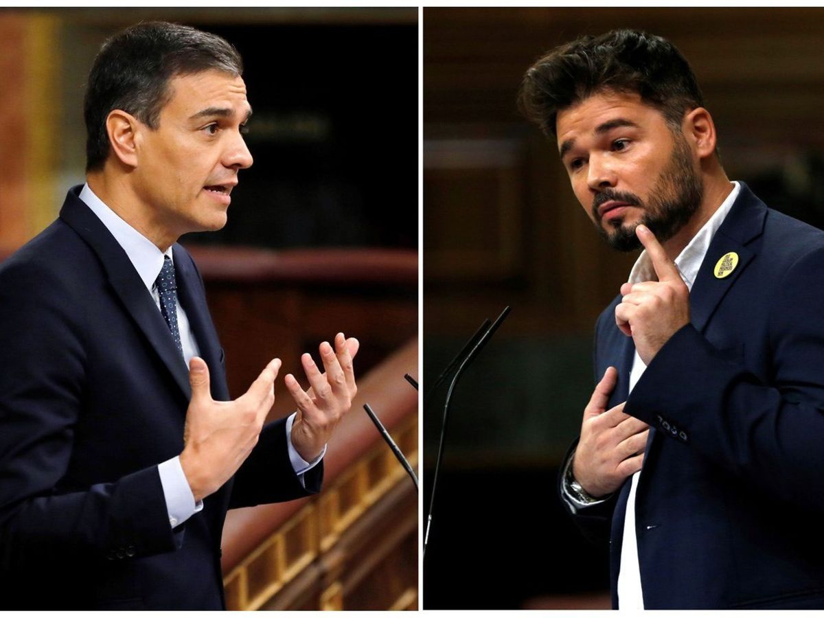 Foto: Pedro Sánchez y Gabriel Rufián, en el Congreso. (EFE)