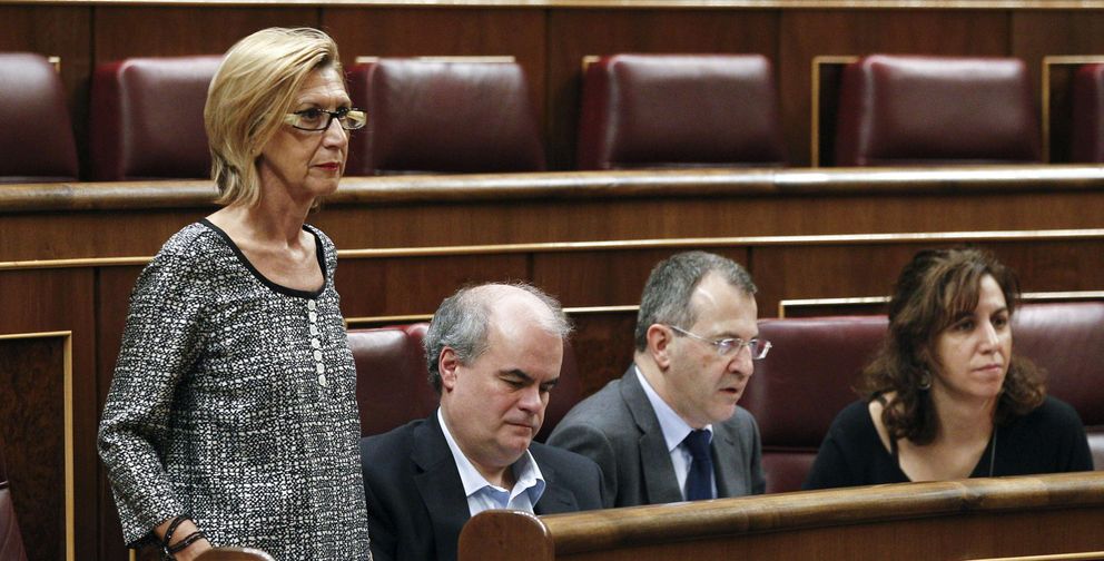 Rosa Díez, Carlos Martínez Gorriarán, Álvaro Anchuelo e Irene Lozano. (Efe)