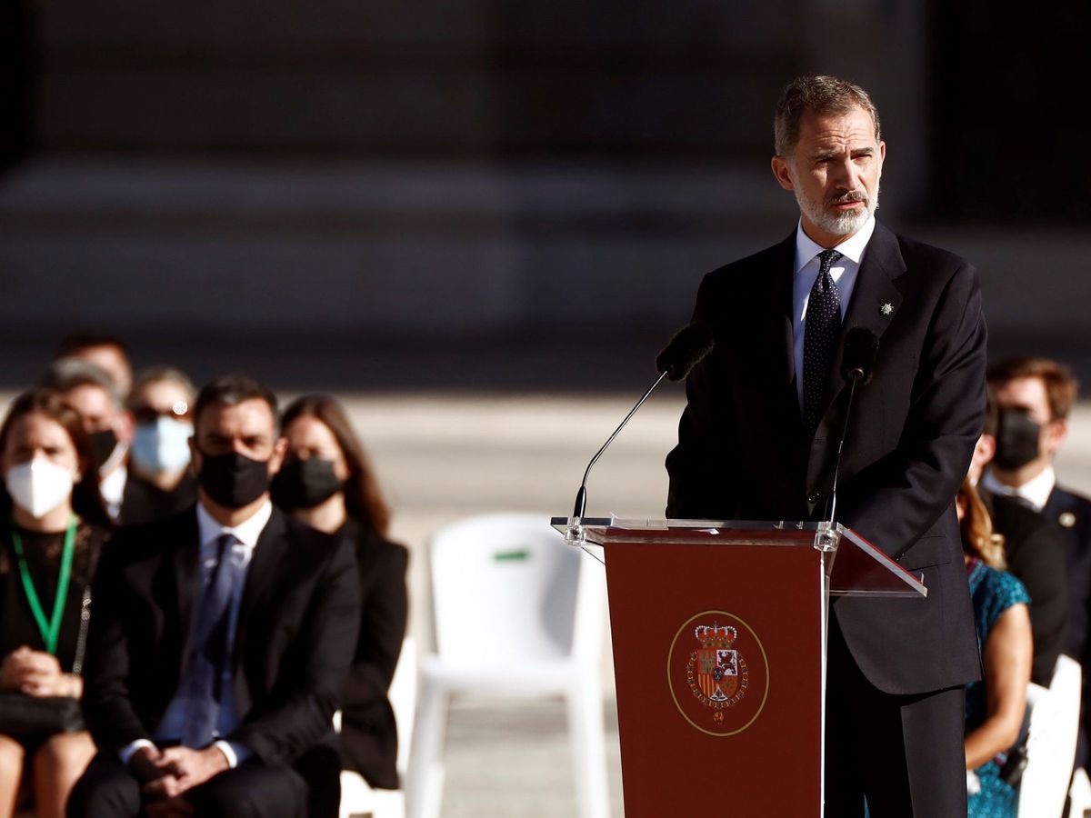 Foto: El Rey, durante su discurso en el homenaje de Estado. (EFE)