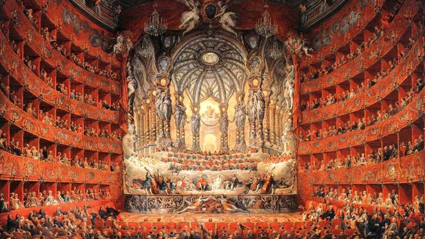El público asiste al musical Fête, por Paolo Pannini Giovanni. (Wikimedia)