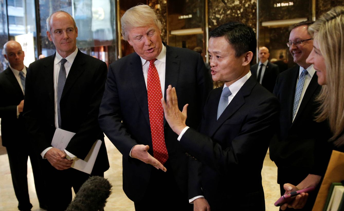 Jack Ma con Donald Trump el pasado mes de enero. (Reuters)