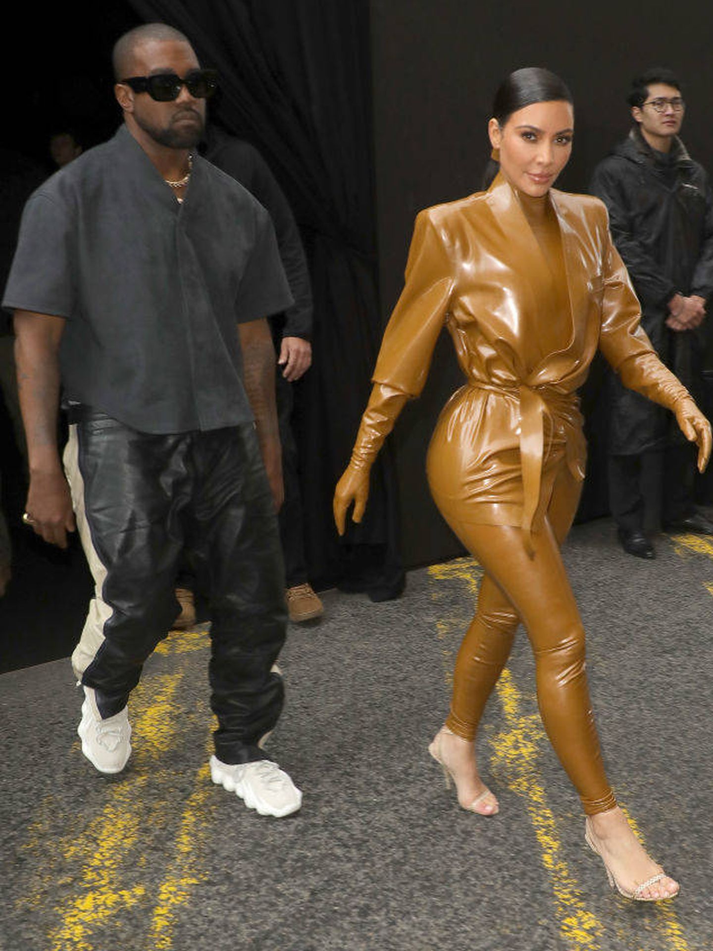 Kim Kardashian y Kanye West, en París.(Getty)