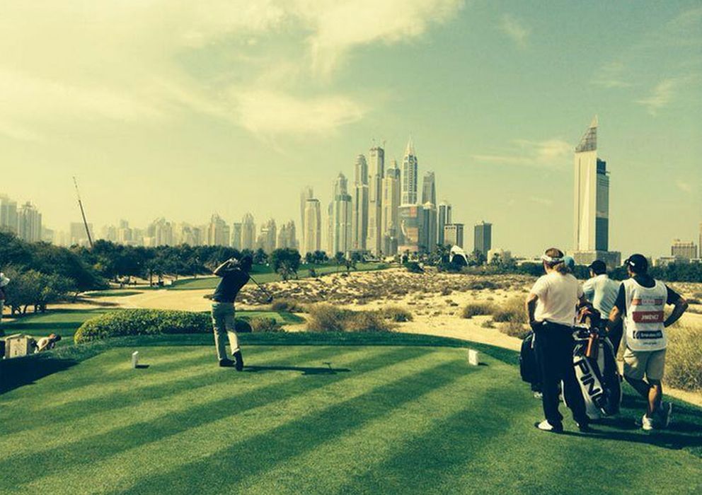 Foto: Javier Ballesteros en una imagen del torneo Omega Dubai Desert Classic (Twitter)