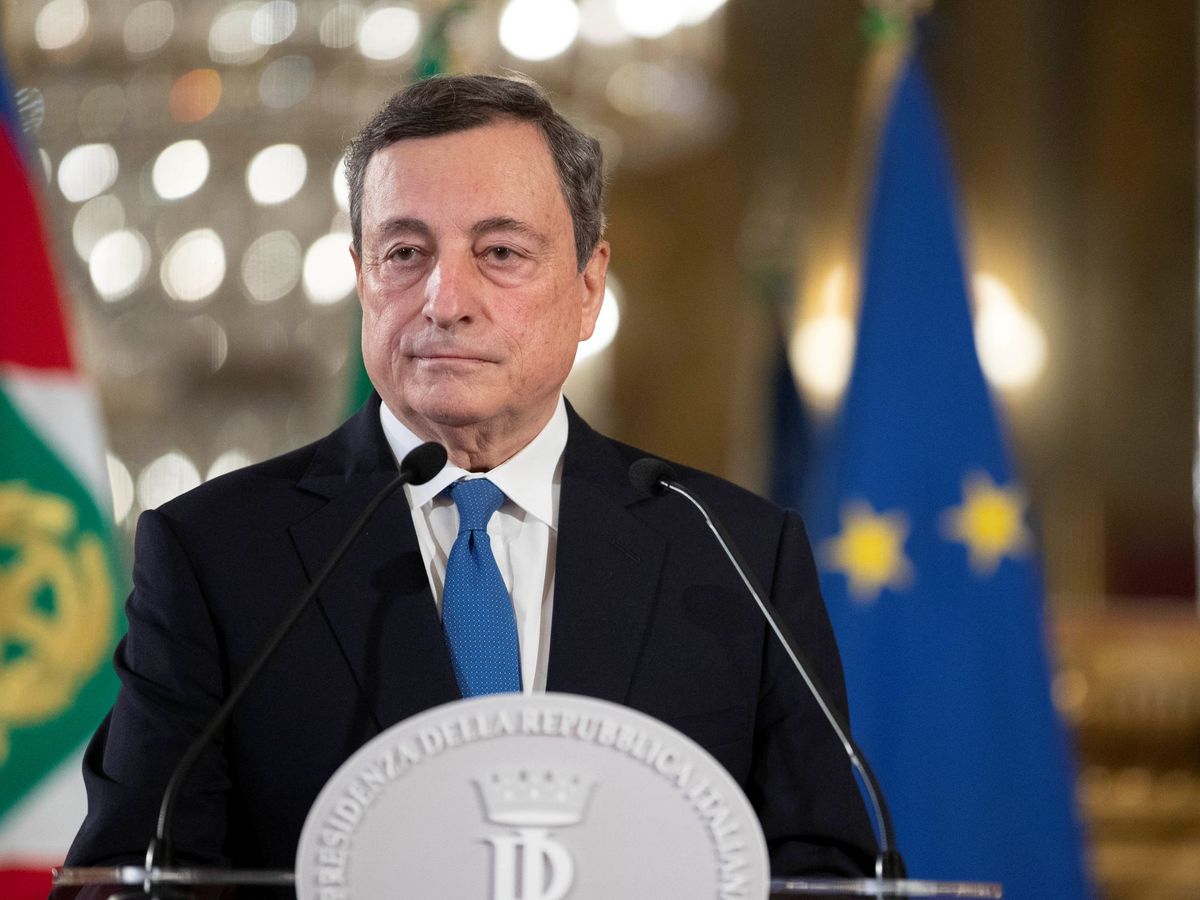 Foto: Mario Draghi, expresidente del BCE, tras su visita al Quirinal. (Reuters)