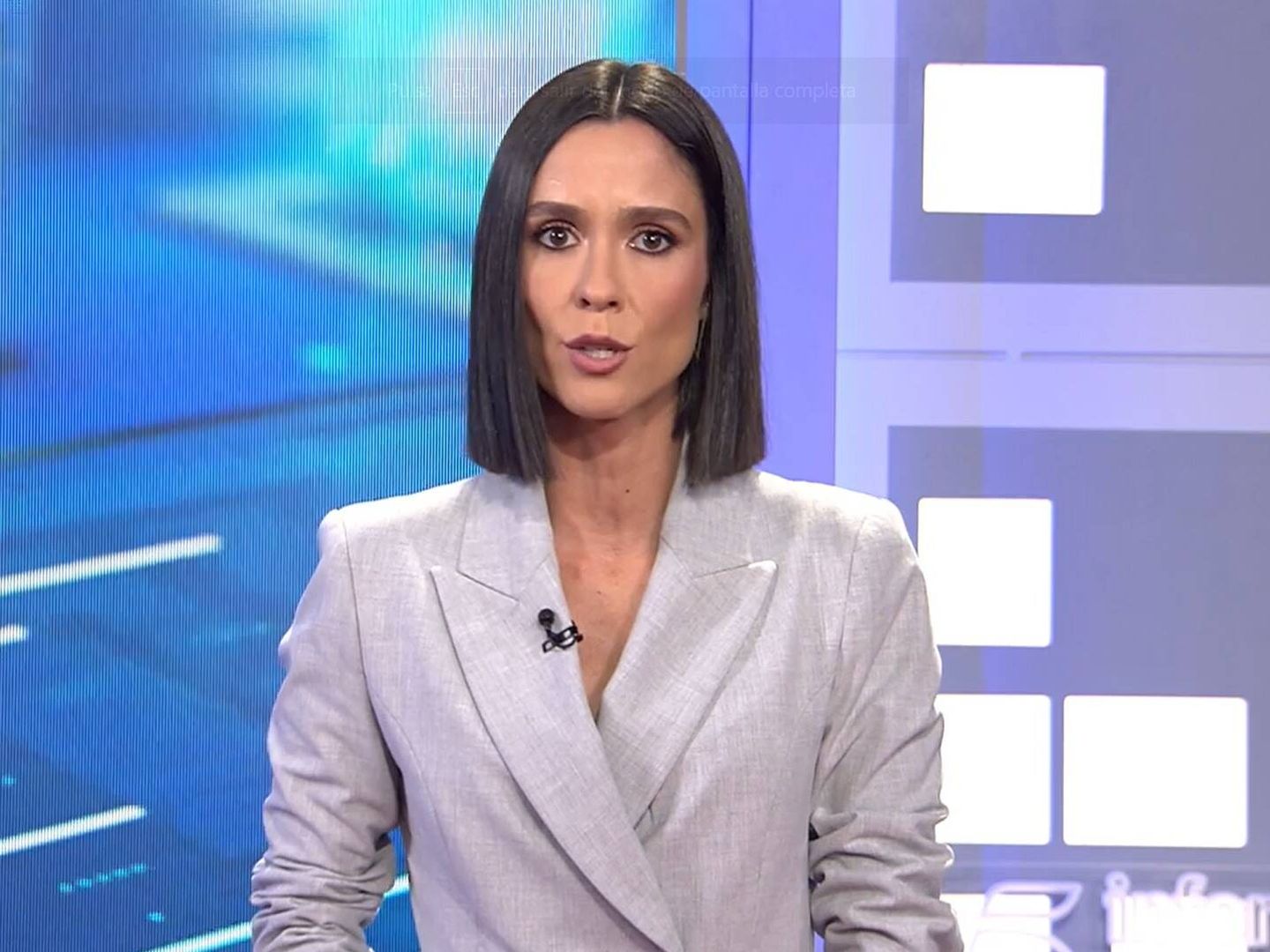 Alba Lago, en 'Informativos Telecinco'. (Mediaset)