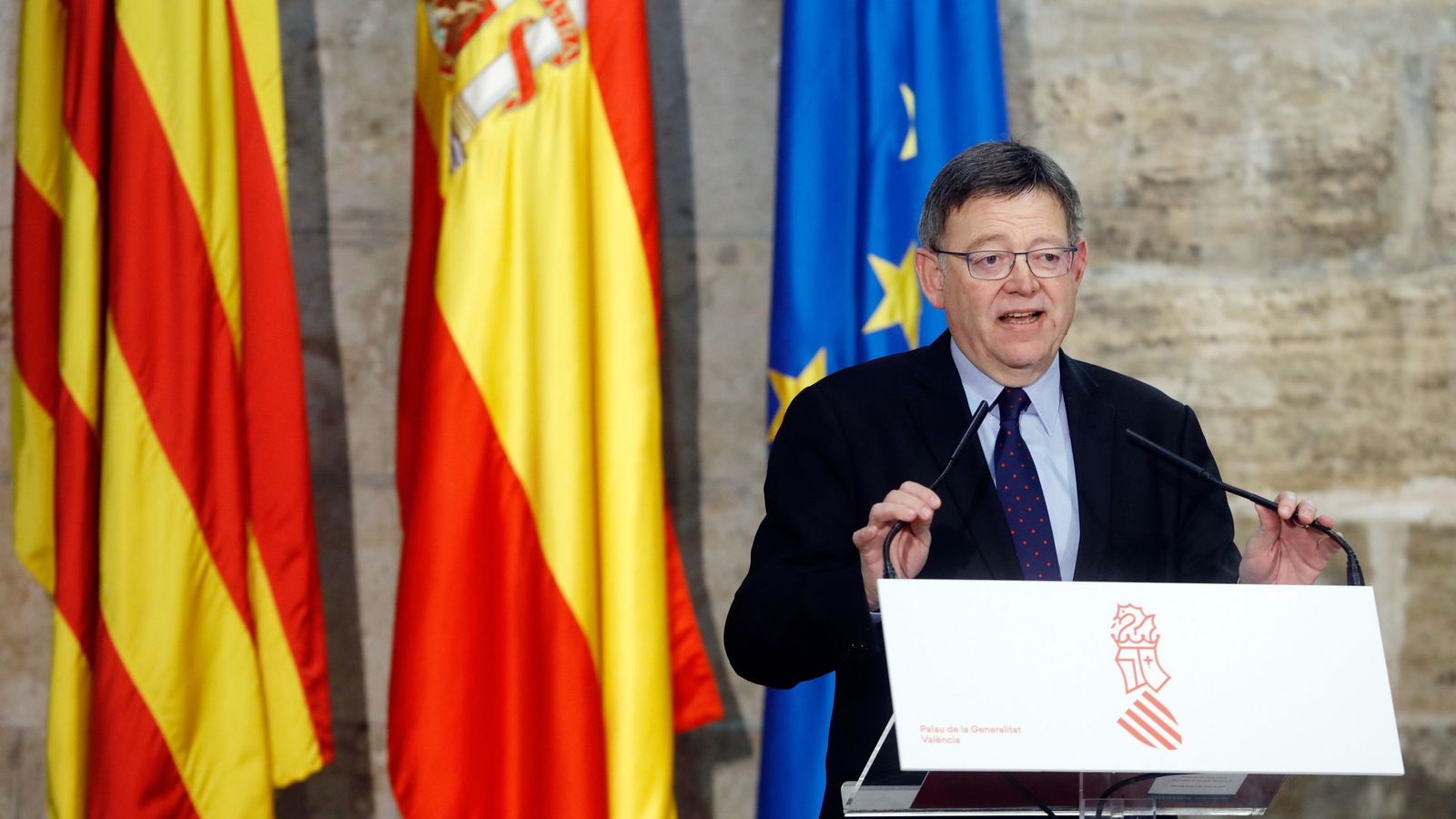 Foto: El president de la Generalitat, Ximo Puig, durante la presentación de la nueva Sociedad de Garantía Recíproca de la Comunitat Valenciana (SGR-CV). (EFE)