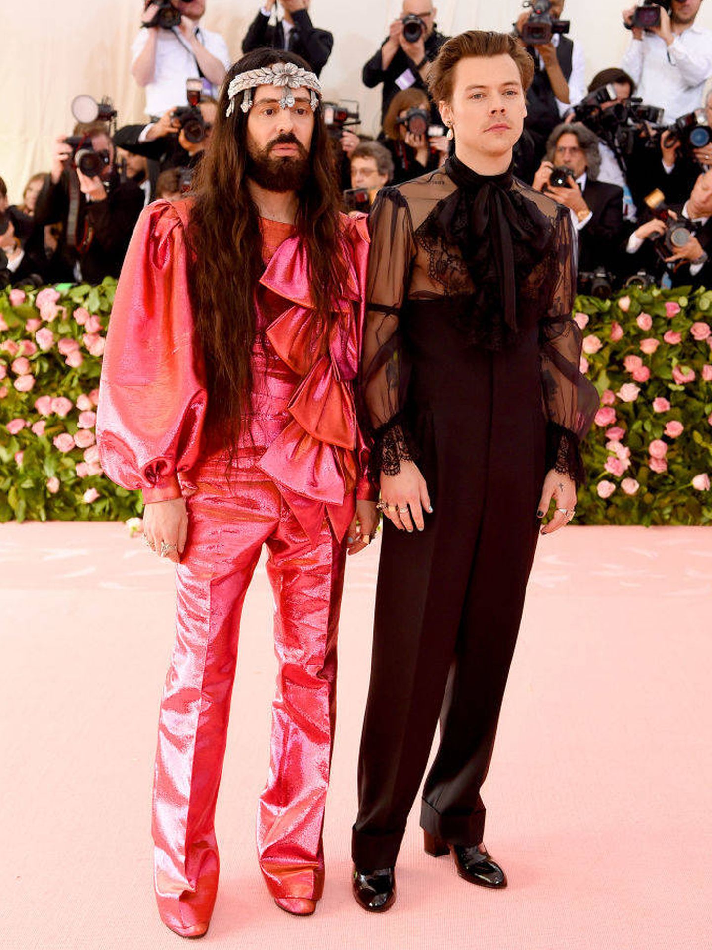 Alessandro Michele y Harry Styles. (Getty)