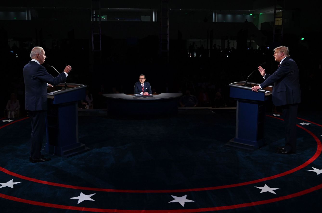 Joe Biden y Donald Trump en el debate presidencial el pasado martes. (EFE)