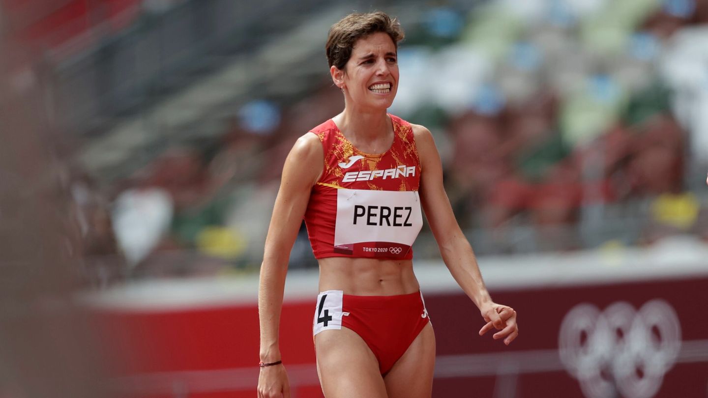 Marta Pérez, tras finalizar la carrera. (EFE)