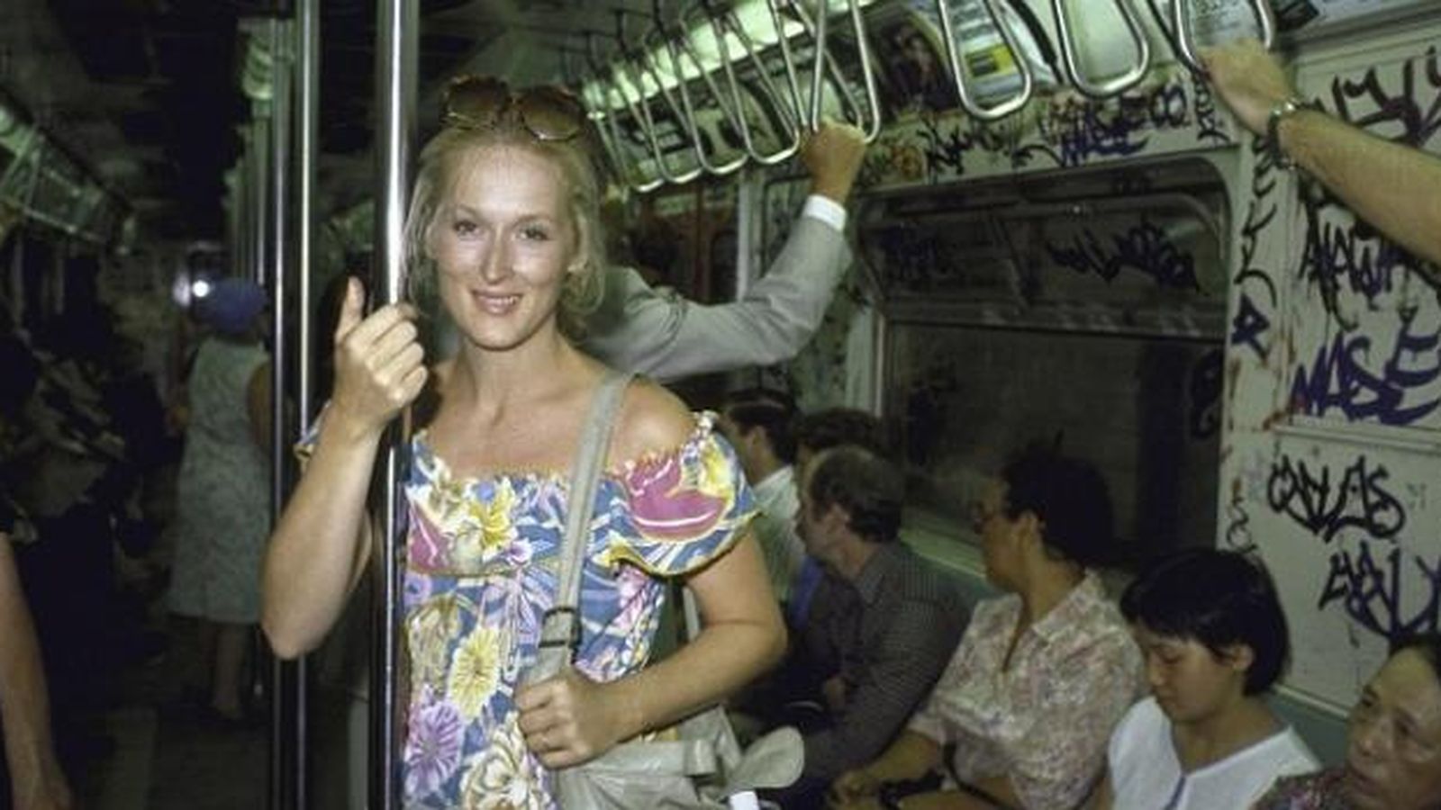 Foto: Meryl Streep en el metro de NY en 1981 (Facebook)