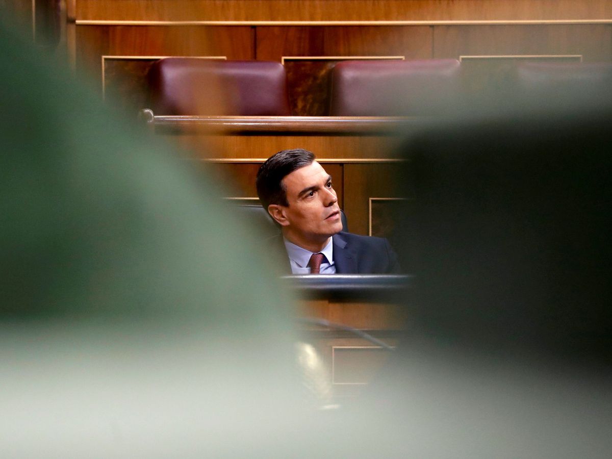 Foto: El presidete del Gobierno, Pedro Sánchez, durante la votación de la cuarta prórroga del estado de alarma en el Congreso de los Diputados. (Reuters)