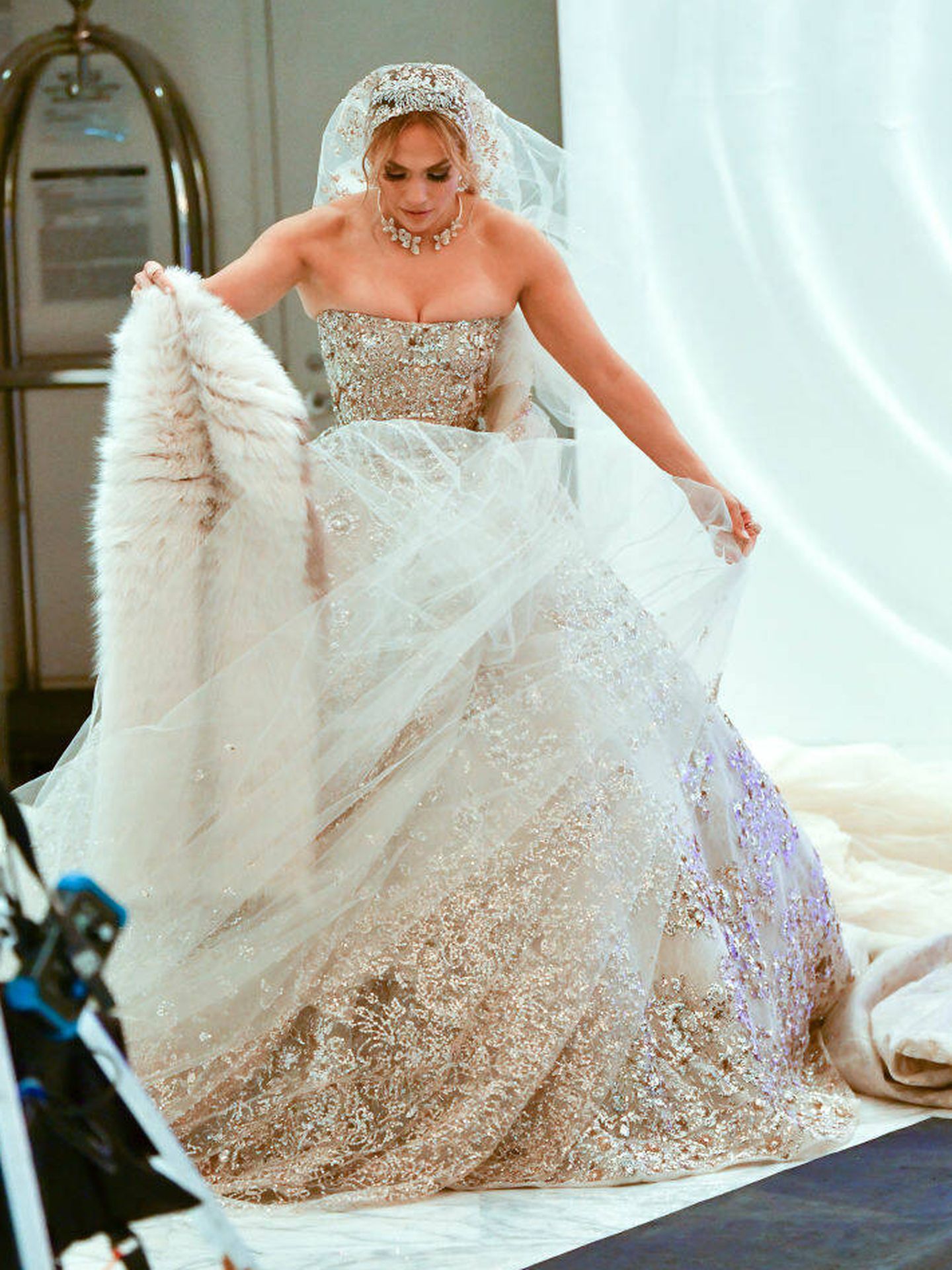 Jennifer Lopez, en el rodaje de 'Marry Me'. (Getty)