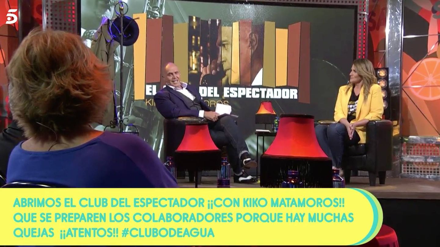 Kiko Matamoros conversa con Mila Ximénez en 'El club del espectador' (Telecinco)