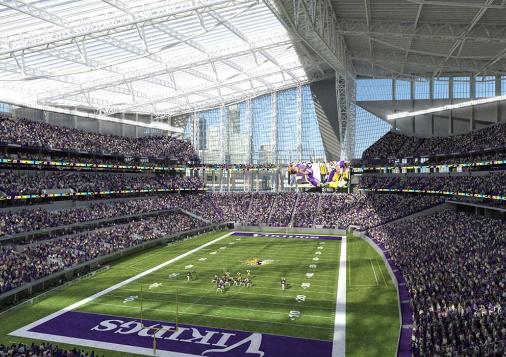 Foto: Imagen del estadio de los Vikings donde se disputará la final de la Super Bowl en 2018 (Foto: Minnesota Vikings).