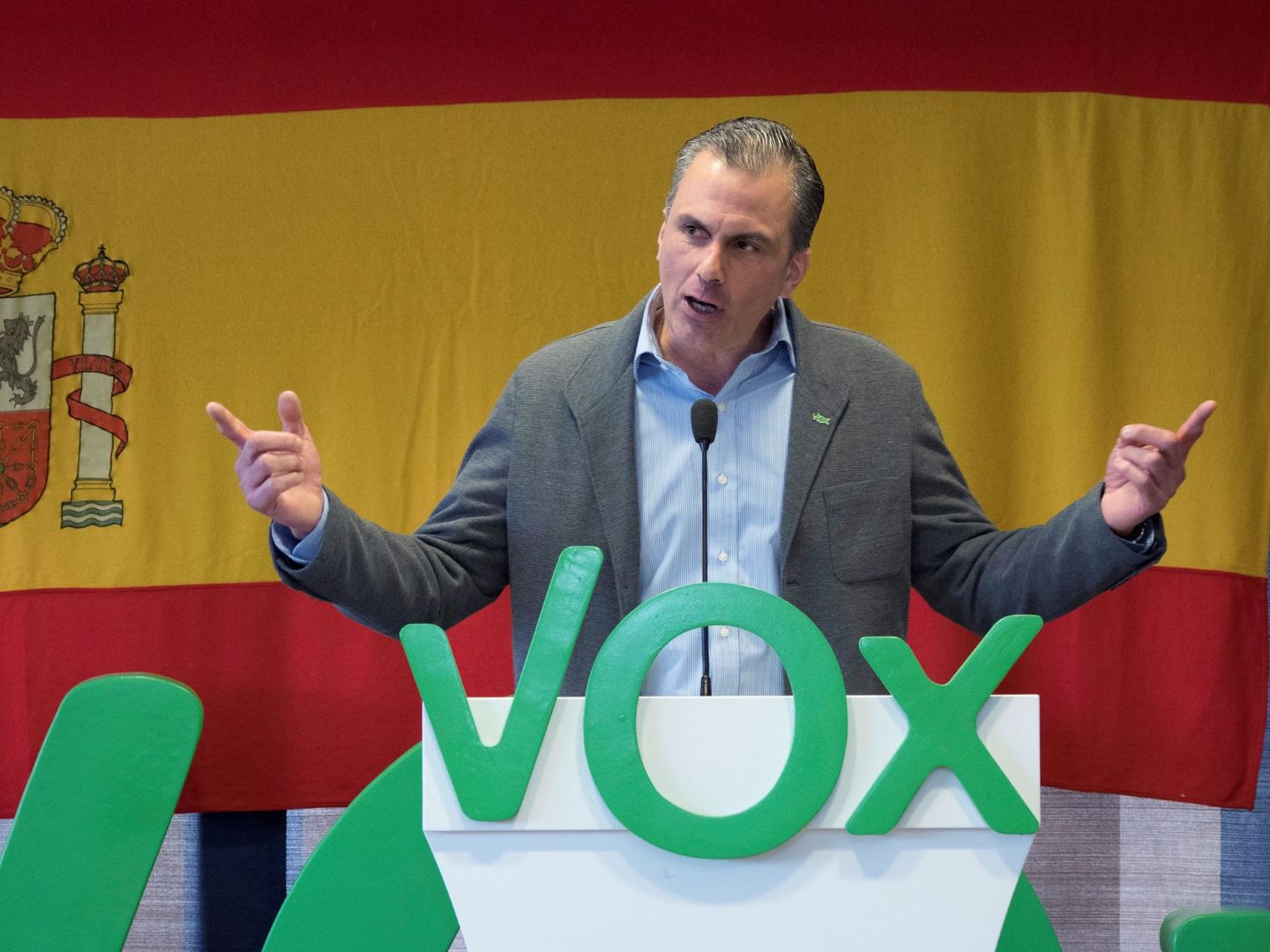 El secretario general de Vox, Javier Ortega Smith, en un acto del partido en Cuenca. (EFE)