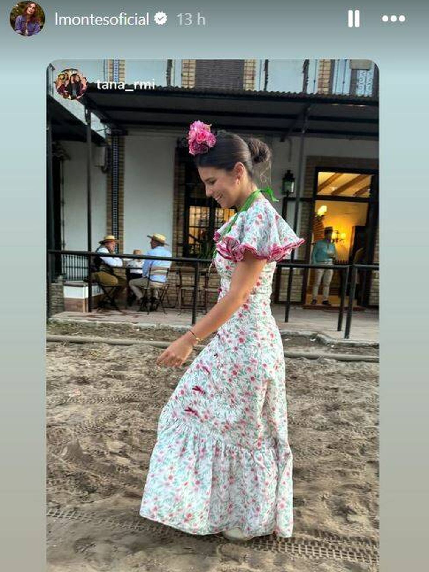 Tana Rivera con un vestido de Lourdes Montes. (Instagram/@lmontesoficial)