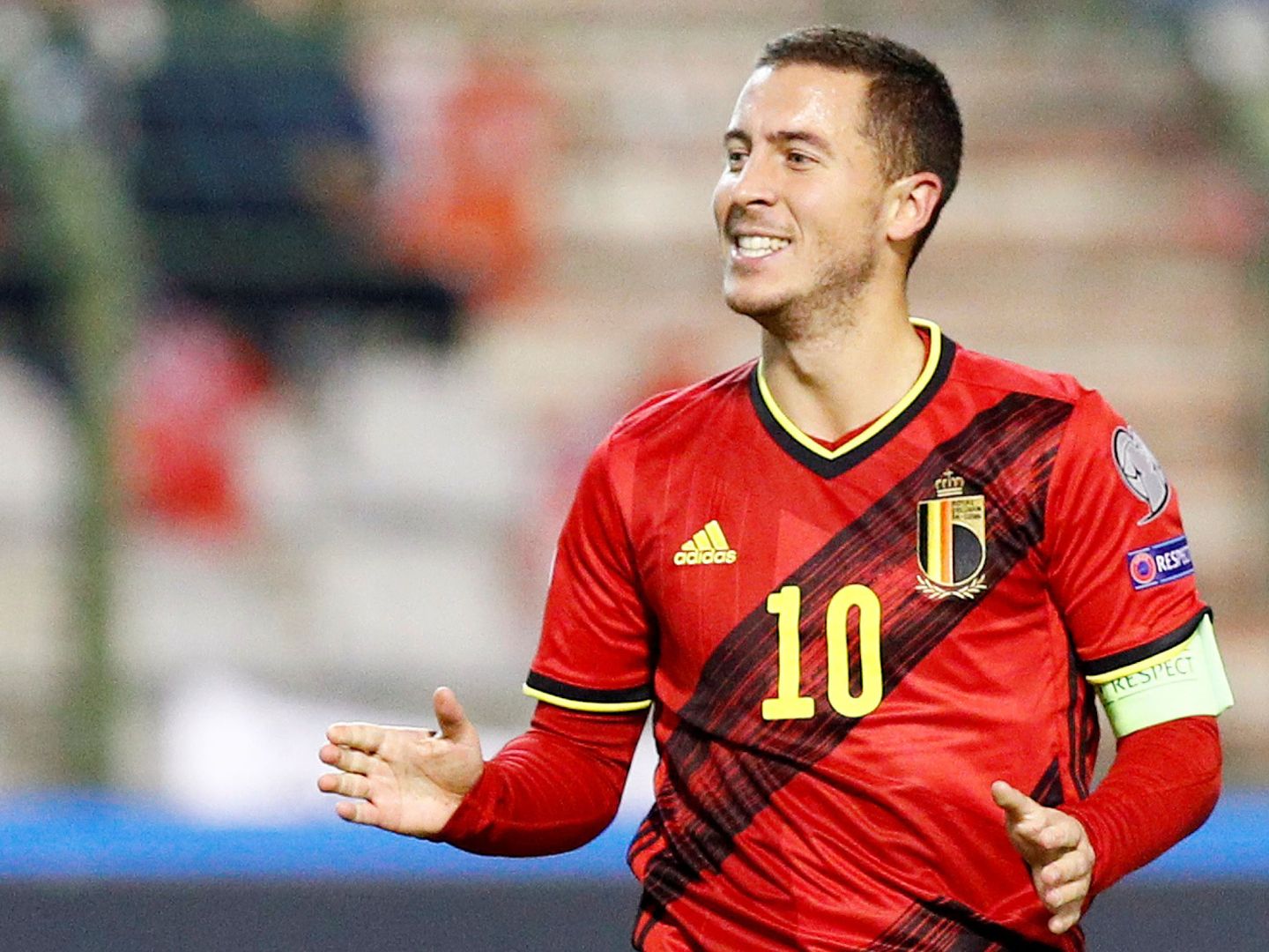 El madridista Eden Hazard, en un partido con la selección de Bélgica. (Reuters)